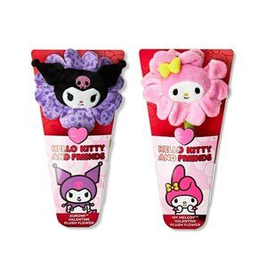 Hello Kitty And Friends Kuromi & My Melody 14" Plush Flower Bendable Stem Bundle